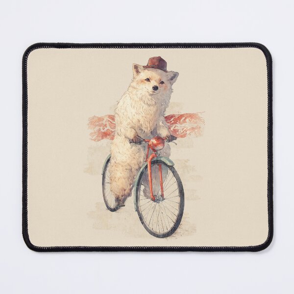 Item preview, Vintage Artic Fox on Bicycle – Cute Retro Illustration designed and sold by collectees1.