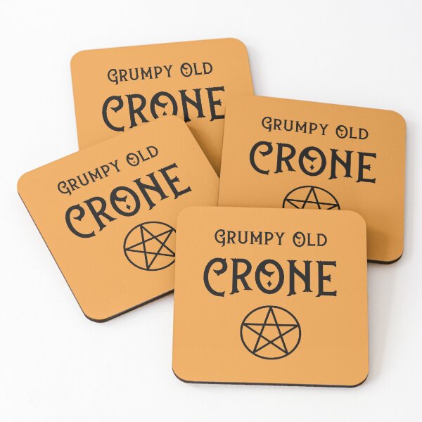 Item preview, Grumpy Old Crone with Black Pentacle Cheeky Witch® designed and sold by cheekywitch.