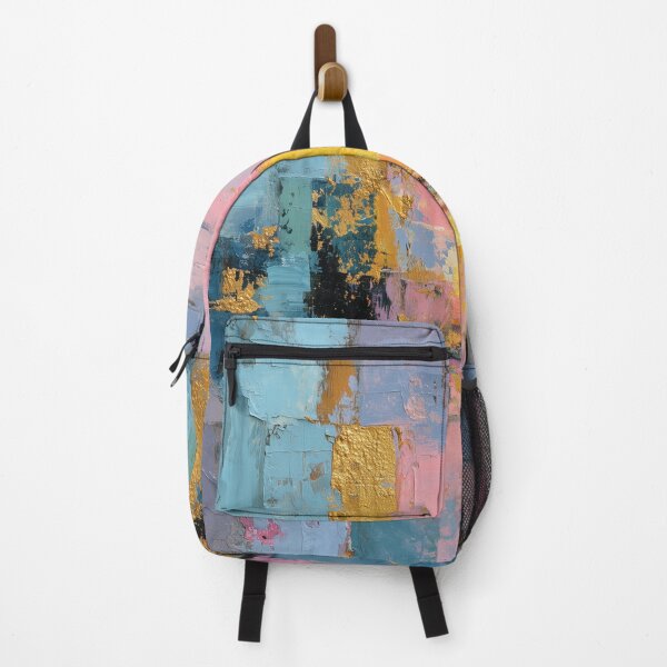 Item preview, Modern abstract contemporary art in blue, pink, yellow and gold accents. designed and sold by Gino By Design.