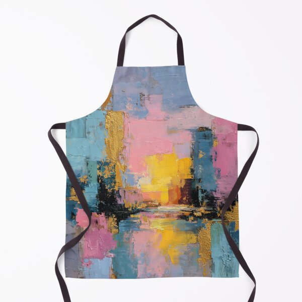Item preview, Modern abstract contemporary art in blue, pink, yellow and gold accents. designed and sold by Gino By Design.