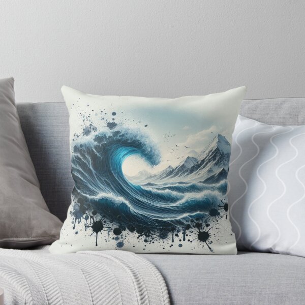 Item preview, Photo of ocean wave with ink splatter overlay designed and sold by ashokreddy343.