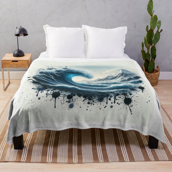 Item preview, Photo of ocean wave with ink splatter overlay designed and sold by ashokreddy343.