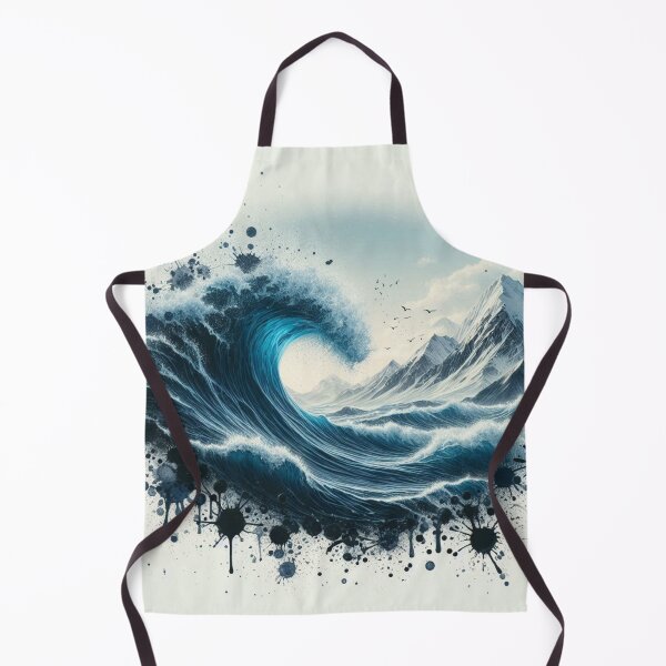Item preview, Photo of ocean wave with ink splatter overlay designed and sold by ashokreddy343.