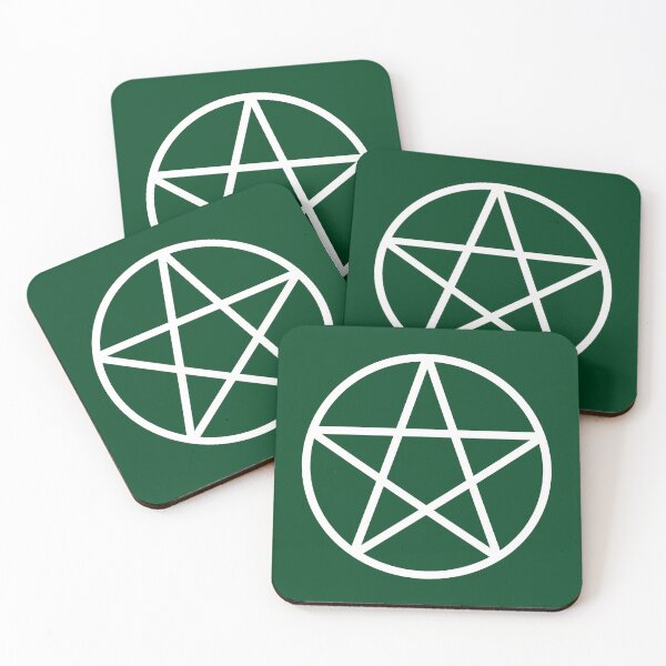 Item preview, Pagan Wiccan Cheeky Witch® White and Forest Green Pentacle  designed and sold by cheekywitch.