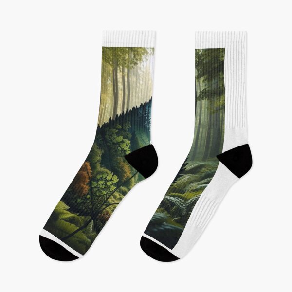 Item preview, Nature Double Exposure – Leaf Silhouette with Forest Scene designed and sold by ashokreddy343.