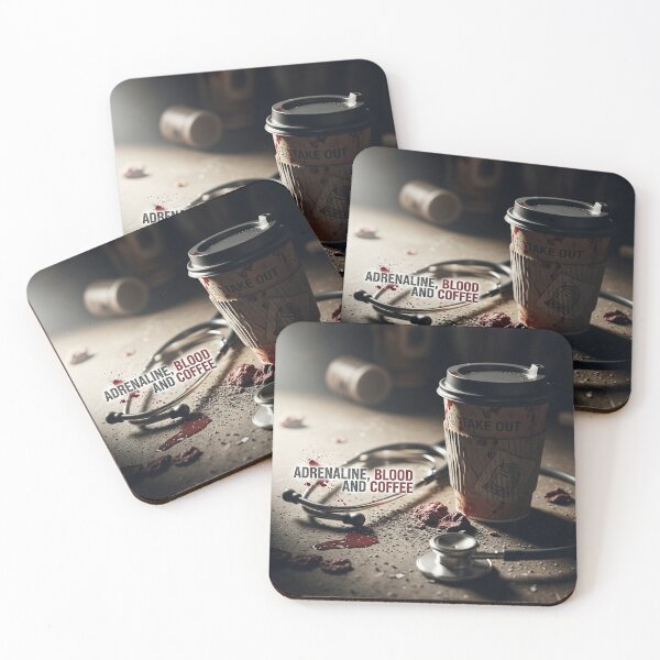 Item preview, Adrenaline, Blood and Coffee designed and sold by ES Dark & Funny.
