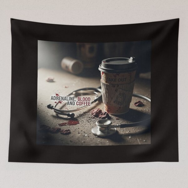 Item preview, Adrenaline, Blood and Coffee designed and sold by ES Dark & Funny.