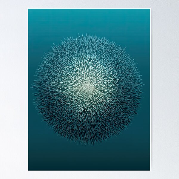 Item preview, Teal Mandala Blossom – Abstract Petal-Like Geometry designed and sold by BasajaunStudio.