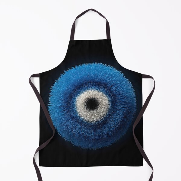 Item preview, Abstract Blue Evil Eye Mandala – Textured Radial Design on Black designed and sold by BasajaunStudio.