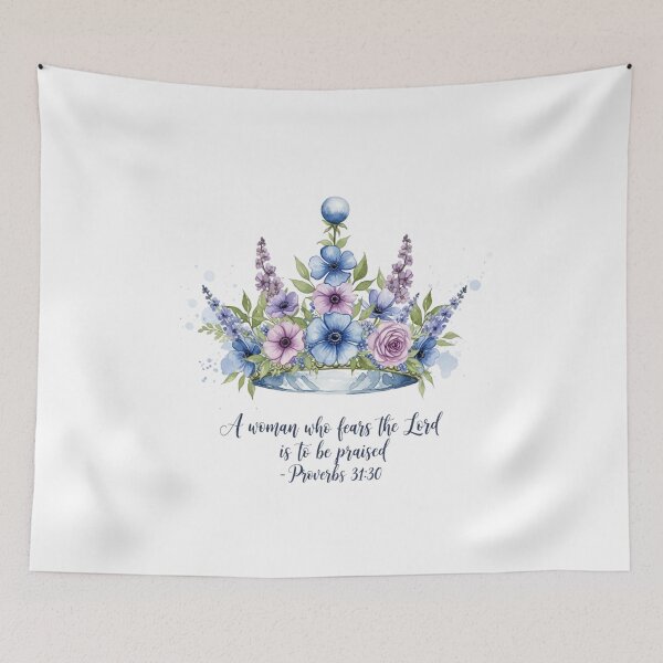 Item preview, Proverbs 31:30 is elegantly inscribed: "A woman who fears the Lord is to be praised". designed and sold by Faithloveshop.