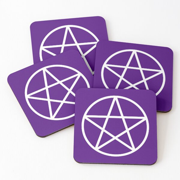 Item preview, Pagan Wiccan Cheeky Witch® White and Purple Pentacle  designed and sold by cheekywitch.