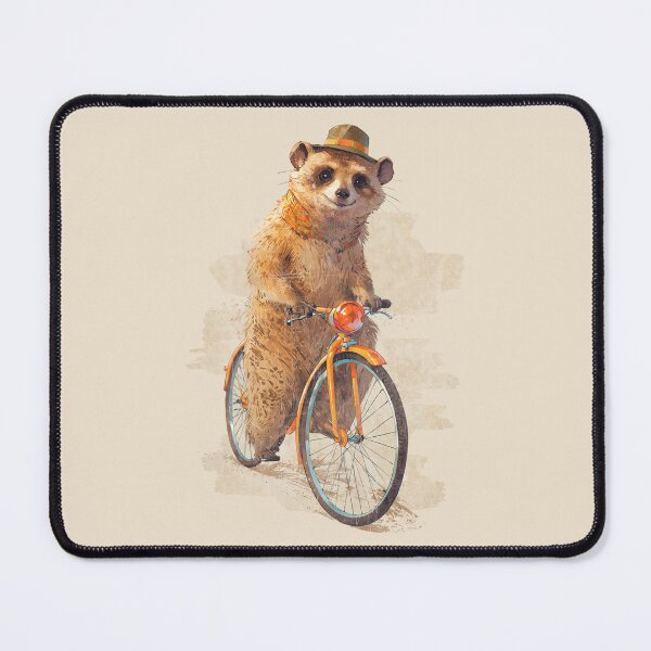 Item preview, Vintage Meerkat on Bicycle – Cute Retro Illustration designed and sold by collectees1.