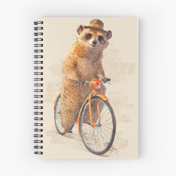 Item preview, Vintage Meerkat on Bicycle – Cute Retro Illustration designed and sold by collectees1.