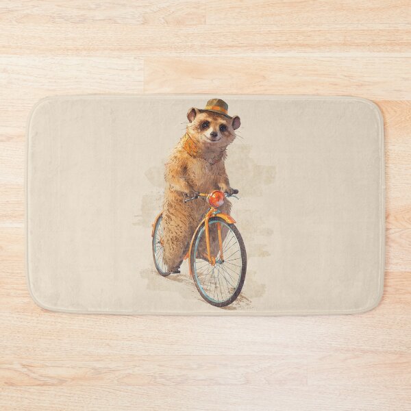 Item preview, Vintage Meerkat on Bicycle – Cute Retro Illustration designed and sold by collectees1.