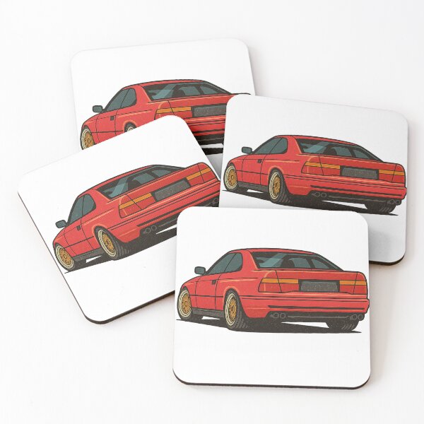 Item preview, Retro German 850i E31 Rear View – Stanced Coupe with Classic Mesh Wheels – Badge-Free designed and sold by fjurcev.