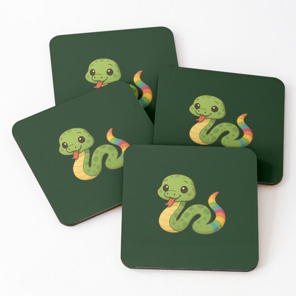 Item preview, Rainbow-Tailed Cartoon Snake – Cute Animal Art designed and sold by The-Radiologist.