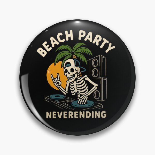 Item preview, Neverending Beach Party Skeleton DJ – Funny Summer Vibe designed and sold by PhilllandArt.