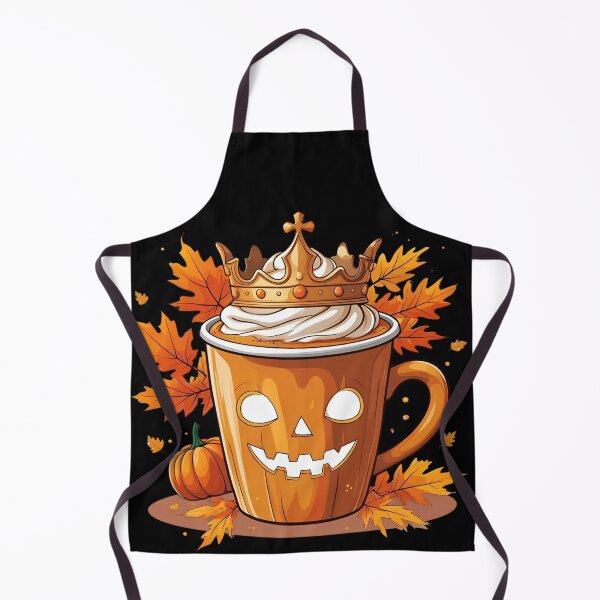 Item preview, Pumpkin Spice Royalty - pumpkin latte cup wearing a golden crown, autumn leaves 2 designed and sold by Neon G.