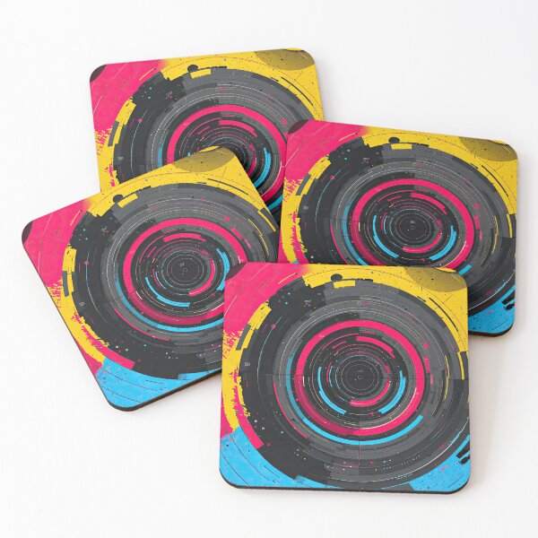 Item preview, Retro Graffiti Rings – Neon Explosion with Tech Circles designed and sold by BasajaunStudio.
