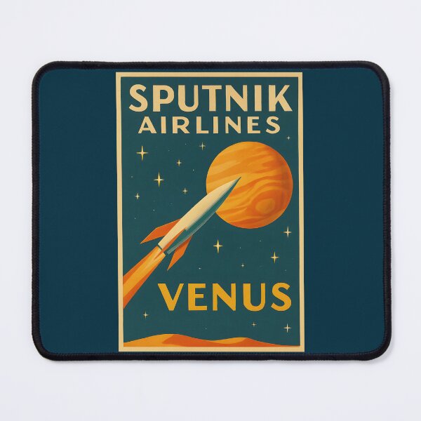 Item preview, Sputnik Airlines – Next Stop: Venus! Retro Space Race Travel Poster designed and sold by WhisperFrame.
