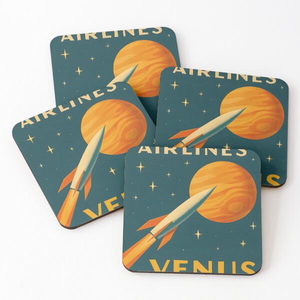 Item preview, Sputnik Airlines – Next Stop: Venus! Retro Space Race Travel Poster designed and sold by WhisperFrame.