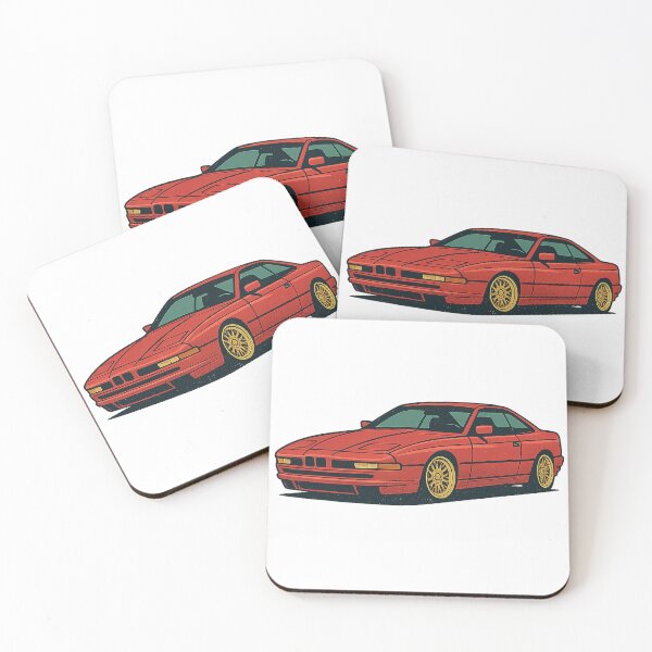 Item preview, Retro 840i 850i E31-Inspired Stanced Coupe with Classic Mesh Wheels – Badge-Free Artwork designed and sold by fjurcev.