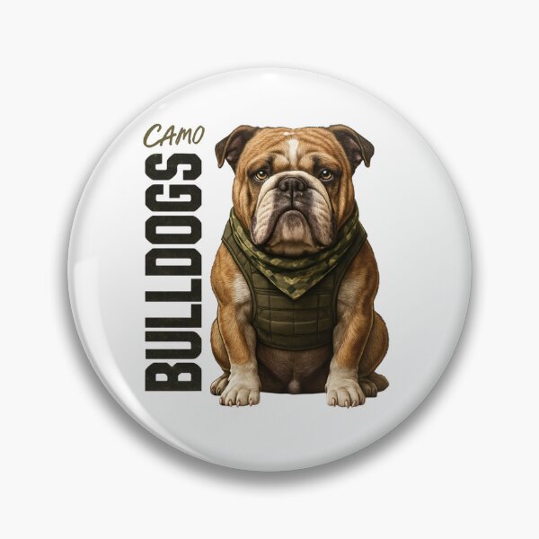Item preview, Camo Bulldog in Tactical Vest – Military Style Dog Art designed and sold by Sonchai Paladsai.