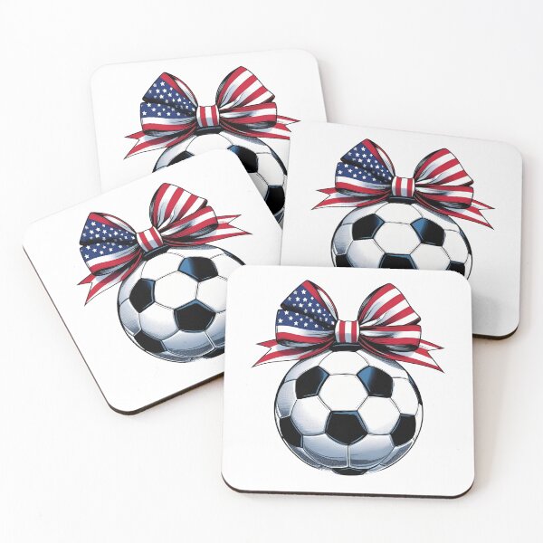 Item preview, Patriotic Soccer Ball with American Flag Bow – USA Soccer Fan Coquette Bow designed and sold by gillys.
