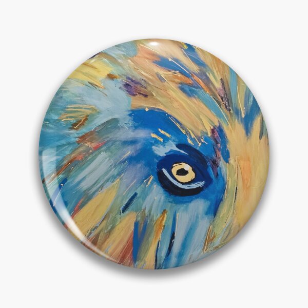 Item preview, Close-up portrait of a blue and gold bear head - Denver Blue Bear designed and sold by berelartiste.