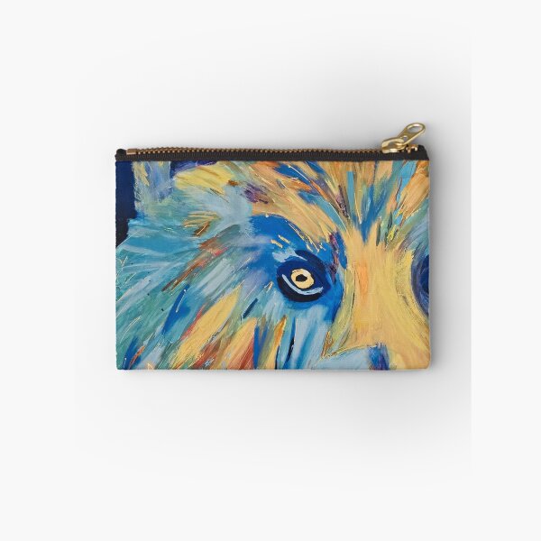 Item preview, Close-up portrait of a blue and gold bear head - Denver Blue Bear designed and sold by berelartiste.