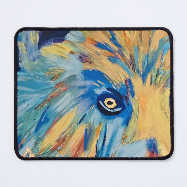 Item preview, Close-up portrait of a blue and gold bear head - Denver Blue Bear designed and sold by berelartiste.
