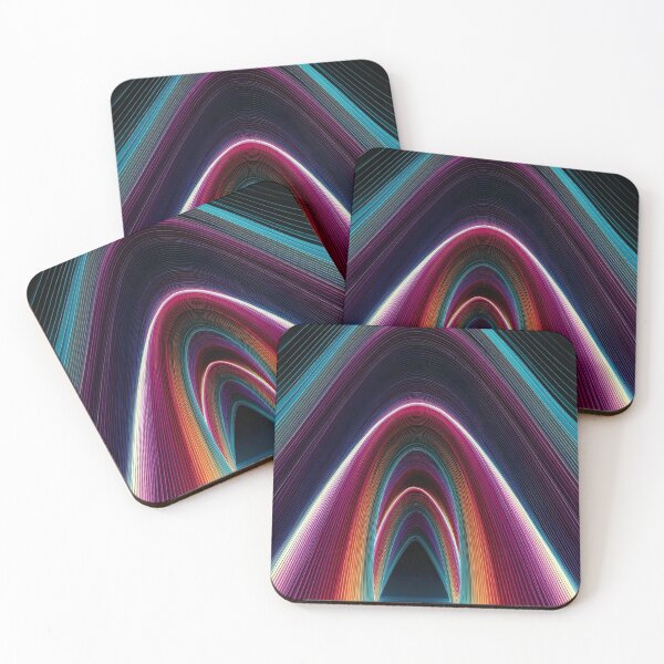 Item preview, Neon Tunnel Arches – Futuristic Rainbow Curves designed and sold by BasajaunStudio.
