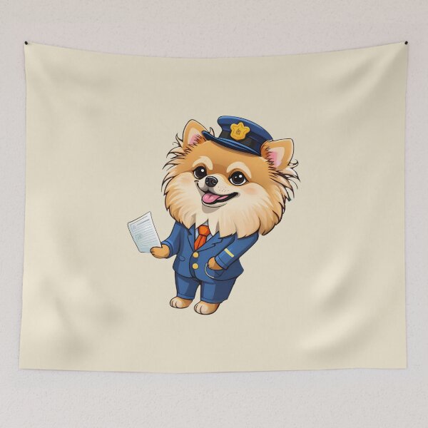 Item preview, Special Delivery Pomeranian — Cute Postman Dog Art designed and sold by jglobal360.