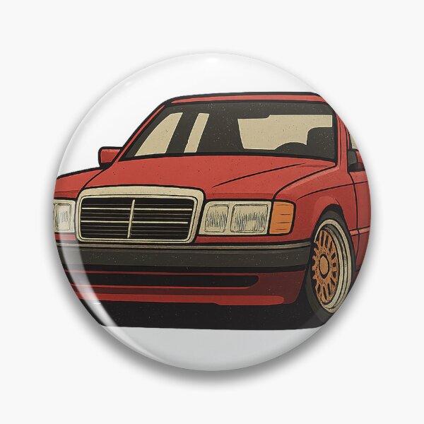 Item preview, Retro Benz W124 Front View – Stanced Sedan with Classic Mesh Wheels – Badge-Free Artwork designed and sold by fjurcev.