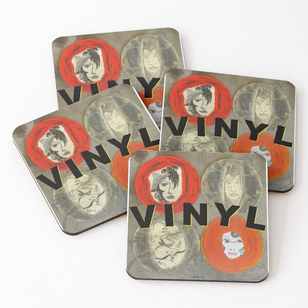 Item preview, 4 record faces with writing: VINYL designed and sold by ZoffArt-Shop.