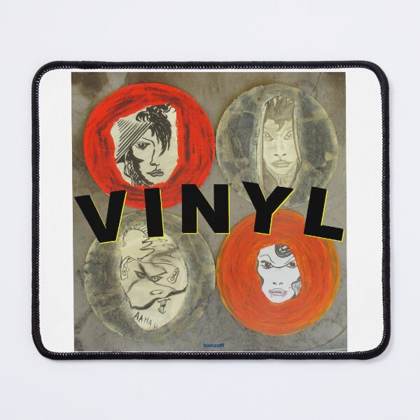 Item preview, 4 record faces with writing: VINYL designed and sold by ZoffArt-Shop.