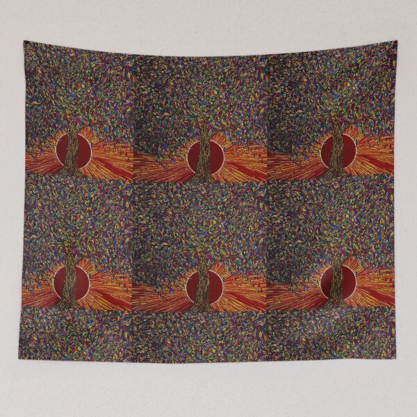 Item preview, Fall colors, vibrant tree at sunrise, rising sun designed and sold by VIBRANTBYSHY.