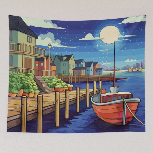 Item preview, Moonlit Harbor by the Village designed and sold by HSE1.