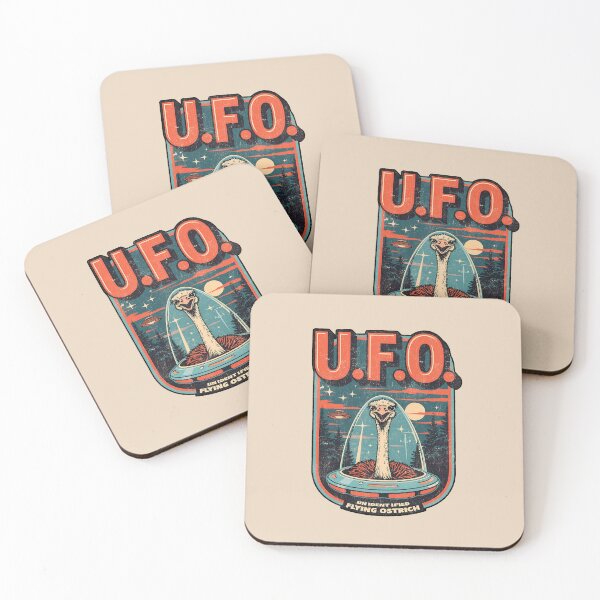 Item preview, Unidentified Flying Ostrich: Funny Alien & Ostrich Design designed and sold by Vintagenaut Co..