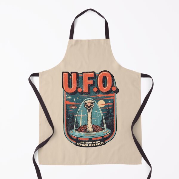 Item preview, Unidentified Flying Ostrich: Funny Alien & Ostrich Design designed and sold by Vintagenaut Co..