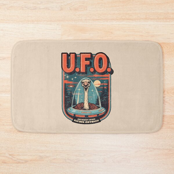 Item preview, Unidentified Flying Ostrich: Funny Alien & Ostrich Design designed and sold by Vintagenaut Co..