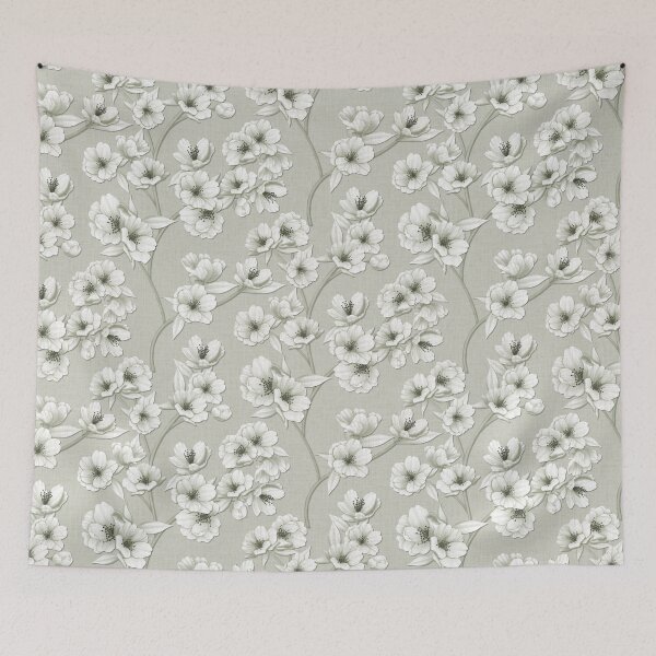Item preview, Japandi Cherry Blossoms - Modern Textured Floral Pattern designed and sold by chrisdembinski.