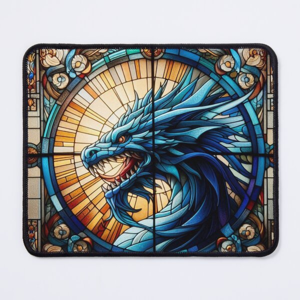 Item preview, Blue Stained Glass Dragon designed and sold by FairytalePress.
