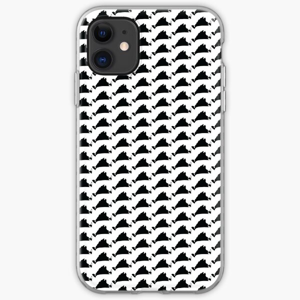 Black Martha's Vineyard Island pattern iPhone Soft Case