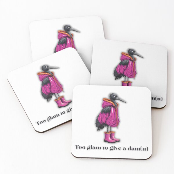 Item preview, Black Stork in Pink Hoodie - Too Glam to Give a Dam(n) | Sarcastic Bird Illustration designed and sold by SillentDesign.