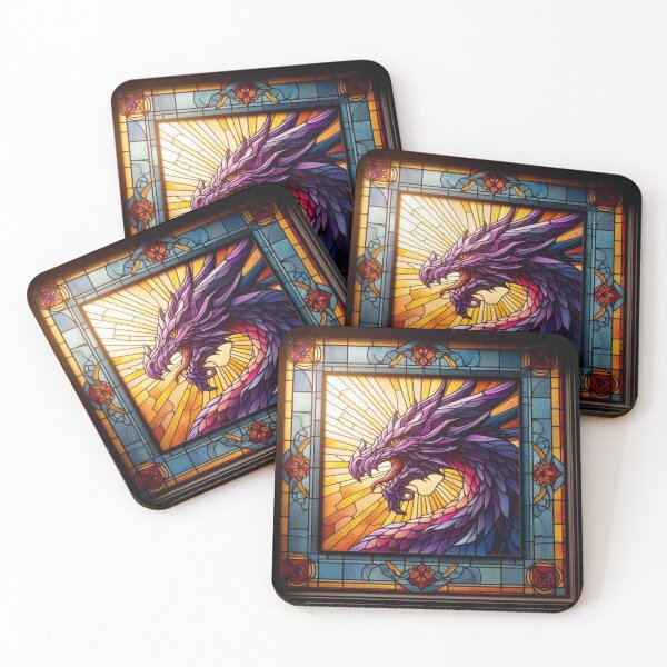 Item preview, Purple Stained Glass Dragon designed and sold by FairytalePress.