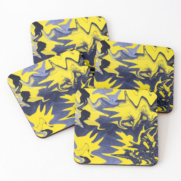 Item preview, Patrón de ondas abstractas de color amarillo y azul designed and sold by Sigtrix.