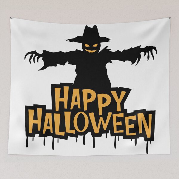Item preview, Spooky Halloween Sticker | Scarecrow & Dripping Text designed and sold by apppilot.