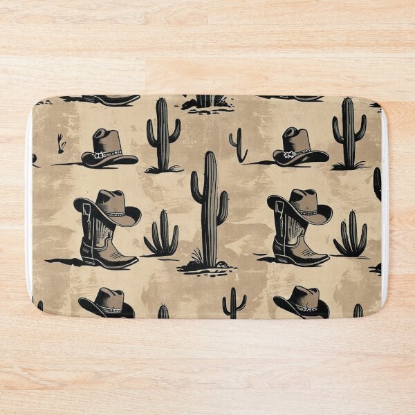 Item preview, Vintage Western Pattern with Hats and Cactus designed and sold by Rue Market.