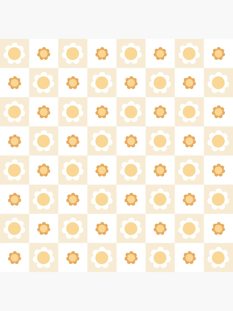 Thumbnail 3 of 3, Poster, Retro Checkered Flower Design designed and sold by Julza Art.